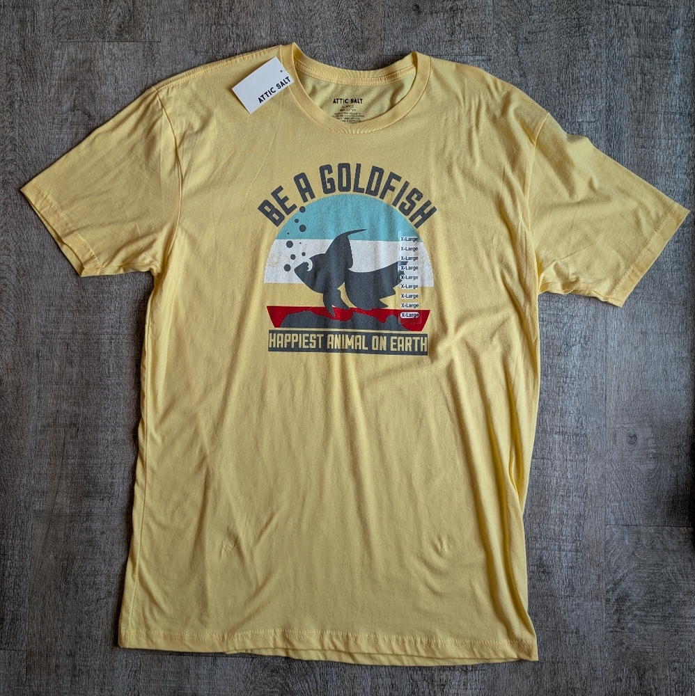 Attic Salt 'Be A Goldfish' unisex tee - XL